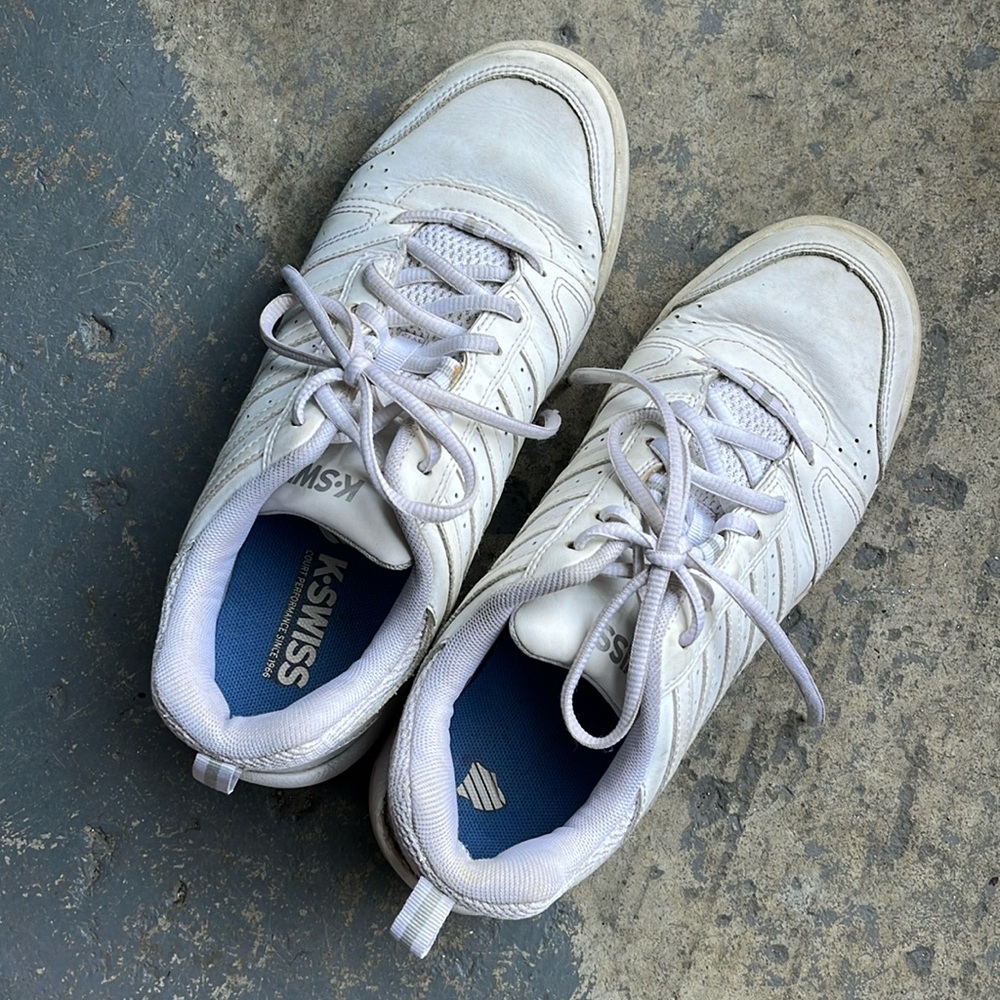 K SWISS VN Leather Court Sneaker White/White, women US Size 9